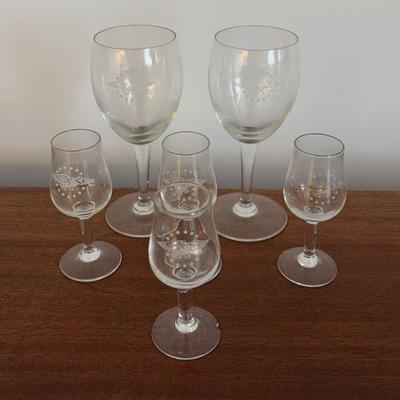 Vintage PanAm Airlines Presidential Pattern First Class Glasses