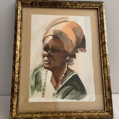 Watercolor Portrait Of A Lady