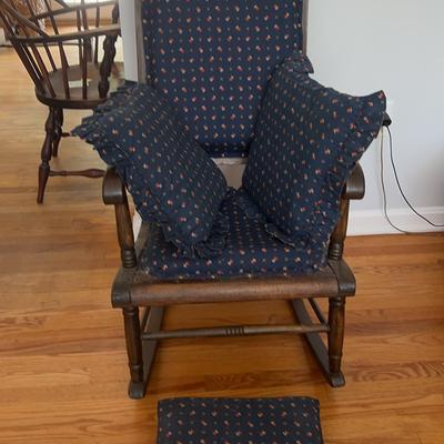 Vintage Rocker With Stool