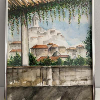 Mediterranean Scene Watercolor
