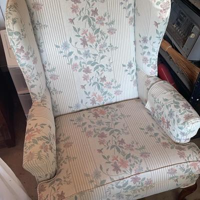 Broyhill Wingback Floral Pattern Chair