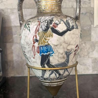 Greek Amphora Vase And Stand