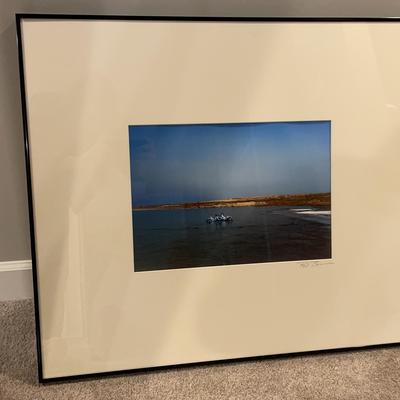 Framed & Signed Matted Digital Print "Bicycles, Dead Sea" by Local Artist