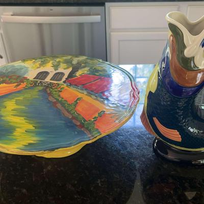 Vintage Ceramic Cake Stand And Devon Dartmouth Gluggle