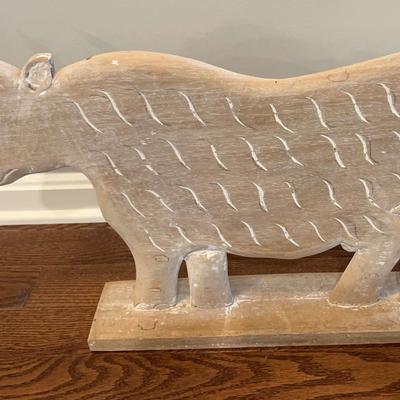 Wood Carved Bull
