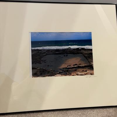Framed & Signed Matted Digital Print "Caesarea, Israel" by Local Artist