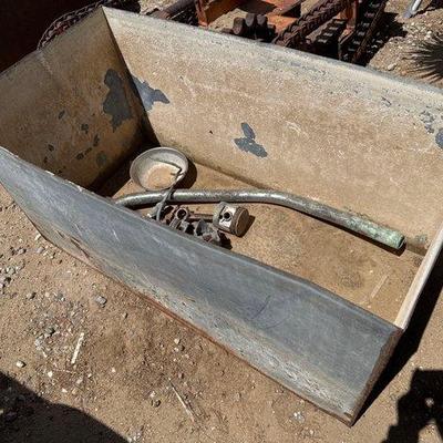 Sale Photo Thumbnail #504: #4518 • Metal Bin with Metal Scraps and Parts
