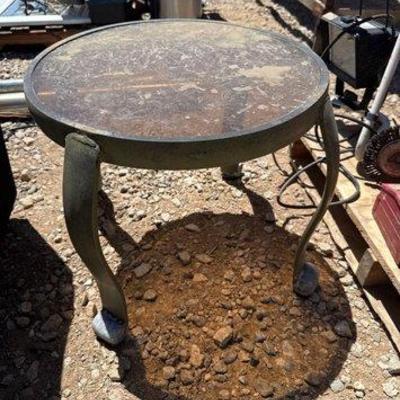 Sale Photo Thumbnail #90: #1090 • Glass Top Metal Table
