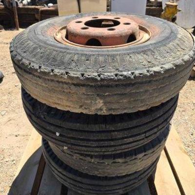 Sale Photo Thumbnail #140: #1620 • 4) 6 Lug Wheels with Tires
