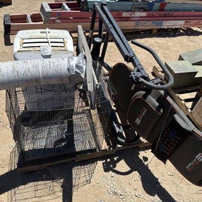 Sale Photo Thumbnail #279: #2260 • Elite Fitness Inversion Table, AC Unit and Animal Cage
