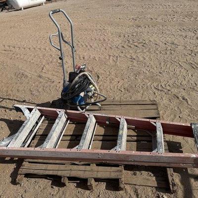 Sale Photo Thumbnail #318: #2340 • A Frame Ladder and Airless Sprayer
