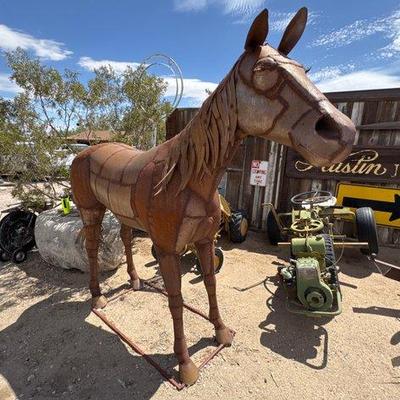 Sale Photo Thumbnail #5: #18 • Sheet Metal Horse Sculpture
