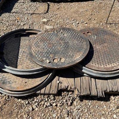 Sale Photo Thumbnail #48: #1008 • 5 Manhole Covers
