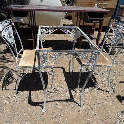 Sale Photo Thumbnail #76: #1064 • Metal Patio Table with 2 Chairs

