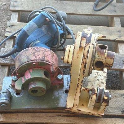 Sale Photo Thumbnail #242: #2164 • (2) Pipe Benders and Bosch Belt Sander

