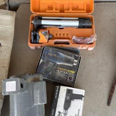 Sale Photo Thumbnail #235: #2146 • Baldor Industrial Motor, 2 Drills, Heat Gun and Hot Shot Leveler

