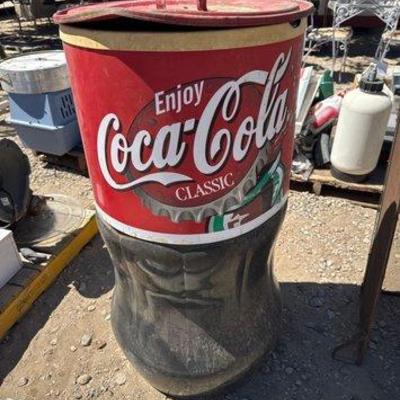 Sale Photo Thumbnail #96: #1102 • Coke Bottle Ice Chest with Lid
