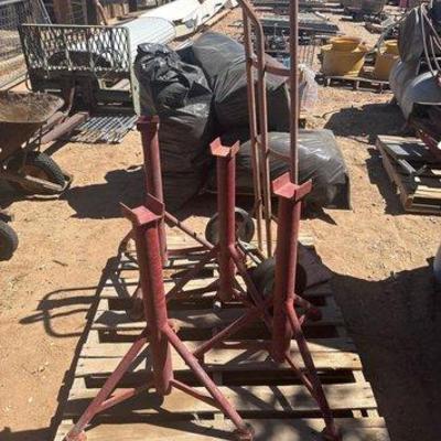 Sale Photo Thumbnail #460: #3148 • (4) Metal Stands and (1) Dolly
