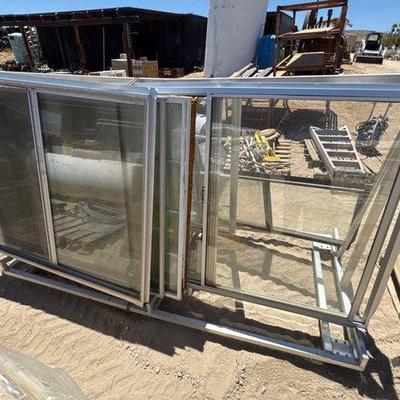 Sale Photo Thumbnail #289: #2282 • Various Size Windows on A Frame Transport Cart
