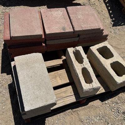 Sale Photo Thumbnail #291: #2286 • Pallet of Bricks and Concrete Blocks
