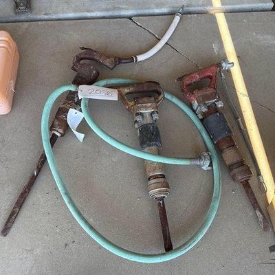 Sale Photo Thumbnail #200: #2076 • (3) Pneumatic Chipping Hammers
