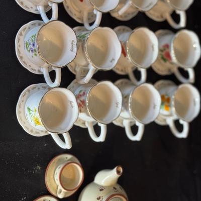 Lot 174:  Teacup Of The Month And Mini Teapot With Three Cups/Saucers