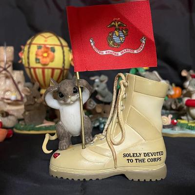 Lot 312: Charming Tails Patriotic & Americana Figurine Lot – Solely Devoted to the Corps    