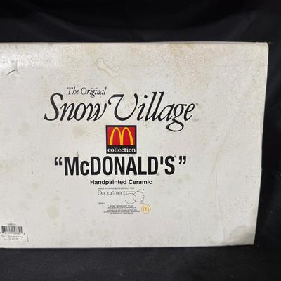 Lot 420: Dept 56 Snow Village McDonald’s – Handpainted Ceramic Building with Box – #54914 (1997)