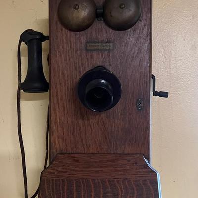 Lot 338: Antique Western Electric Oak Wall Telephone – Early 1900s  