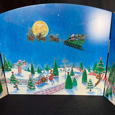 Lot 155:  Dept 56 Wooden Three Panel North Pole Screen