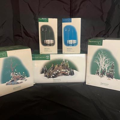 Lot 332: Department 56 Village Accessories – Wildlife & Scenic Lot (Set of 5)  