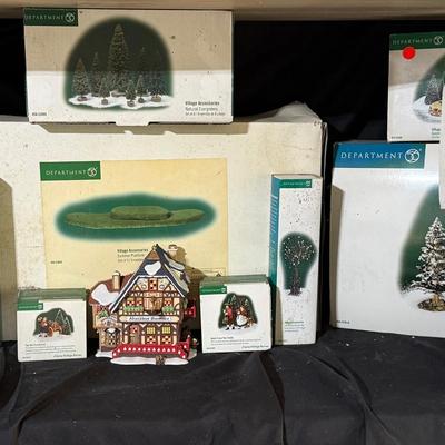 Lot 417: Huge Dept 56 Village Collection – Buildings, Accessories, Trees & Animated Set – 40+ Piece 