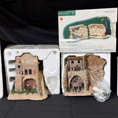 Lot 416: Dept 56 Little Town of Bethlehem Set – 6 - Piece Holy Land Series with Boxes & Inserts
