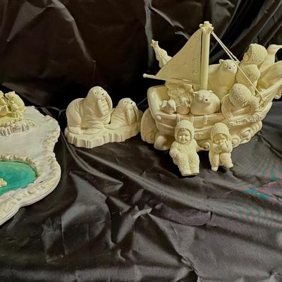 Lot 414: Dept 56 Snowbabies Arctic Collection – Lot of 3 Sets with Figures, Animals, and Base Scene