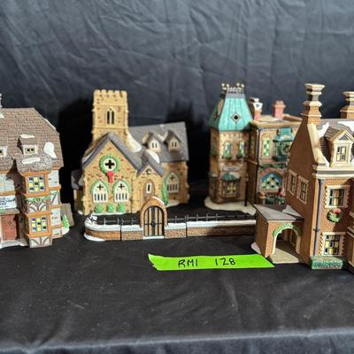 Lot 128:  Four Department 56 Dickens Village Houses (one With Damage)
