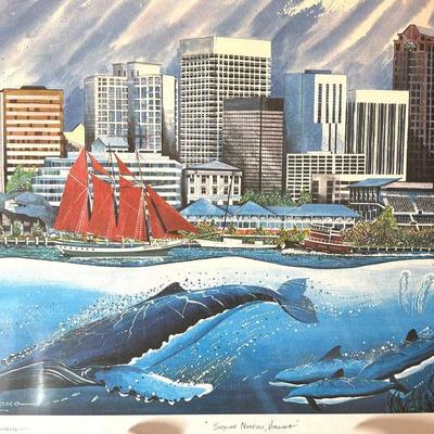 Lot 156:  Rick Romano Print, “Skyline Norfolk,Virginia “