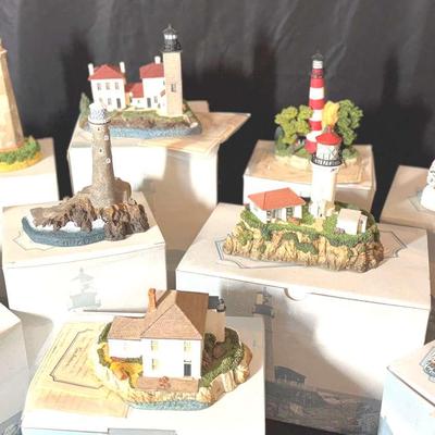 Lot 147:  Collection Of Nine Harbour Lights Lighthouses
