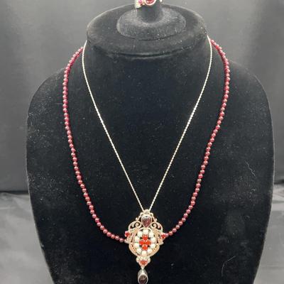 Garnet And Pearl Beauties