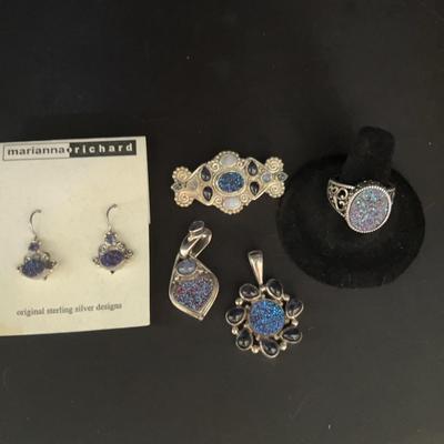 Blue And Purple Druzy Quartz