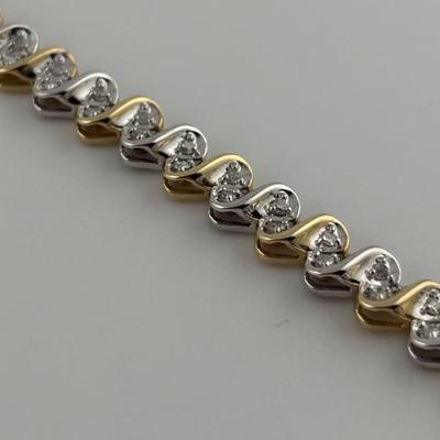 10k White Gold Natural Diamond Bracelet