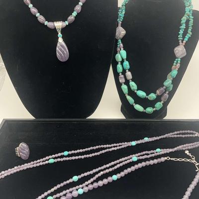 Turquoise, Lepidolite, And Amazonia