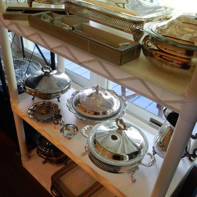 Silverplate serving dishes