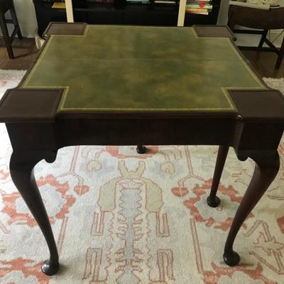 18th centuryChippendale card table with leather top $895