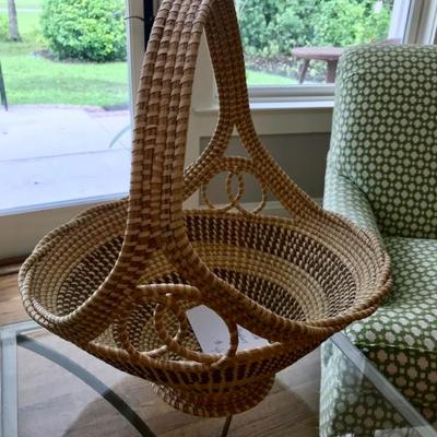 Sale Photo Thumbnail #148: Sweet Grass basket signed by Geneva Monroe $495