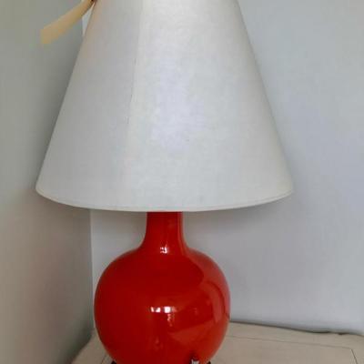 Sale Photo Thumbnail #118: Christopher Spitzmiller persimmon ceramic lamp $495