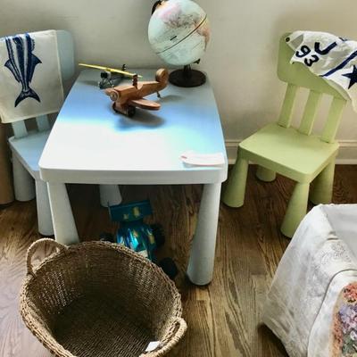 child's table and 2 chairs $69