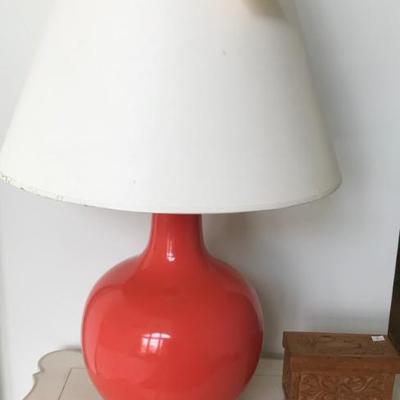 Sale Photo Thumbnail #119: Christopher Spitzmiller persimmon ceramic lamp $495