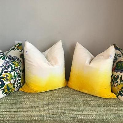 Sale Photo Thumbnail #150: large yellow pillows custom colored on sold velvet by Paige Hathaway Thorns $200 each