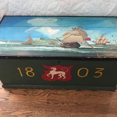 antique painted nautical chest $250
37 X 18 X 16"