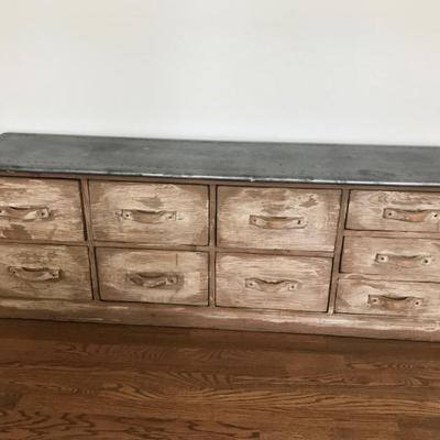 bench with 8 drawers $450
63 X 15 X 21"